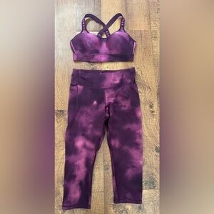Under Armour infinity Womens 2 piece activewear set outfit Sz large fitted